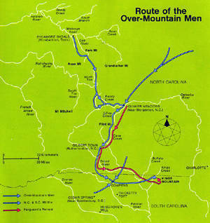 Route of the Over-Mountain Men